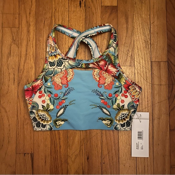 NWT Johnny Was Blu Cross Back Sports Bra - Picture 4 of 5